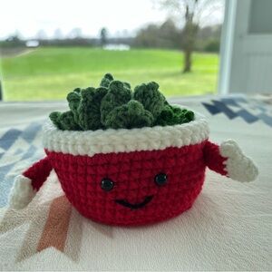 Handmade Knitted Coaster Planter